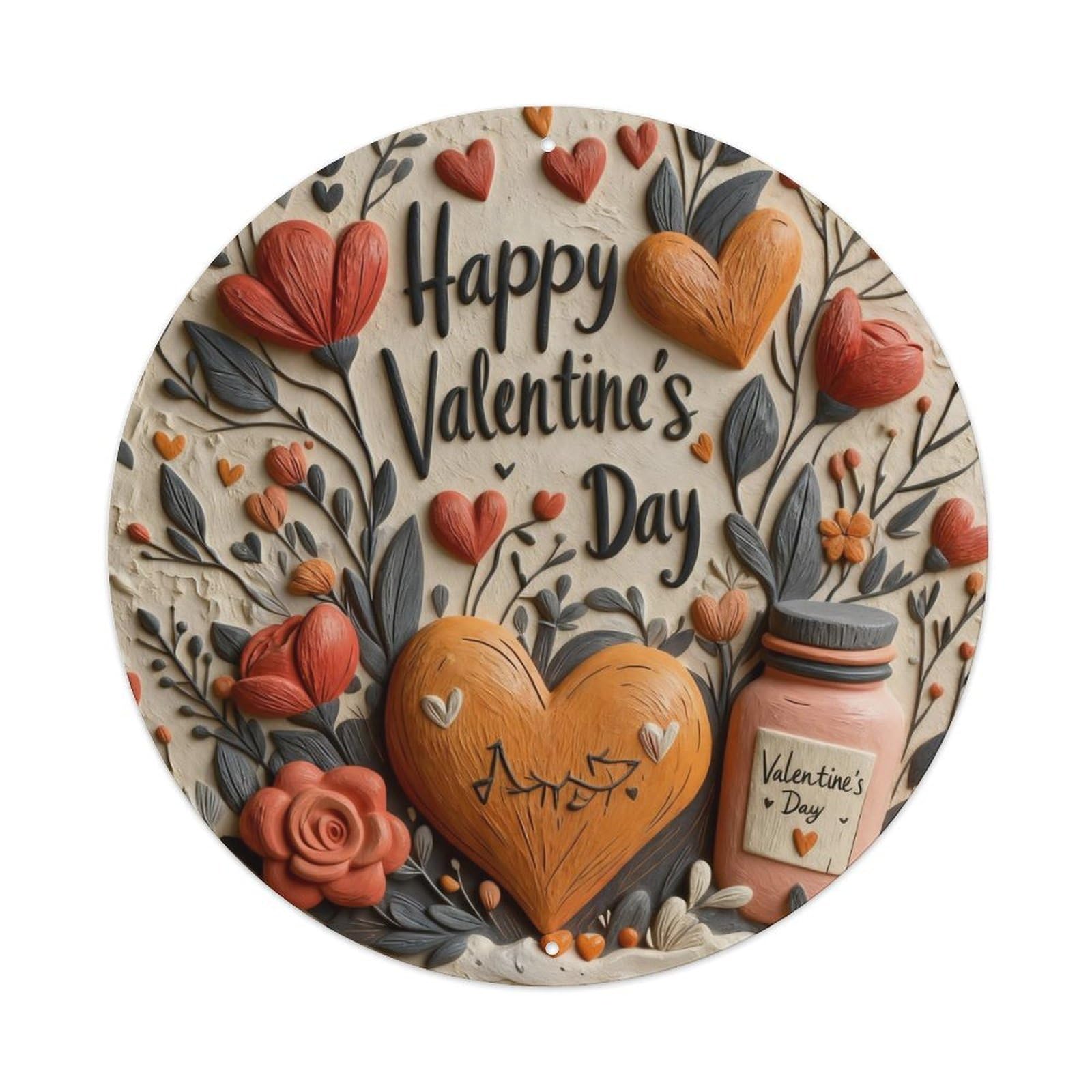 Zlatcbu Vintage Valentine's Day Floral Greeting Metal Tin Sign Retro Wall Art Poster, Decor For Home Living Room Bar Cafe Garage, 8X8 Inch