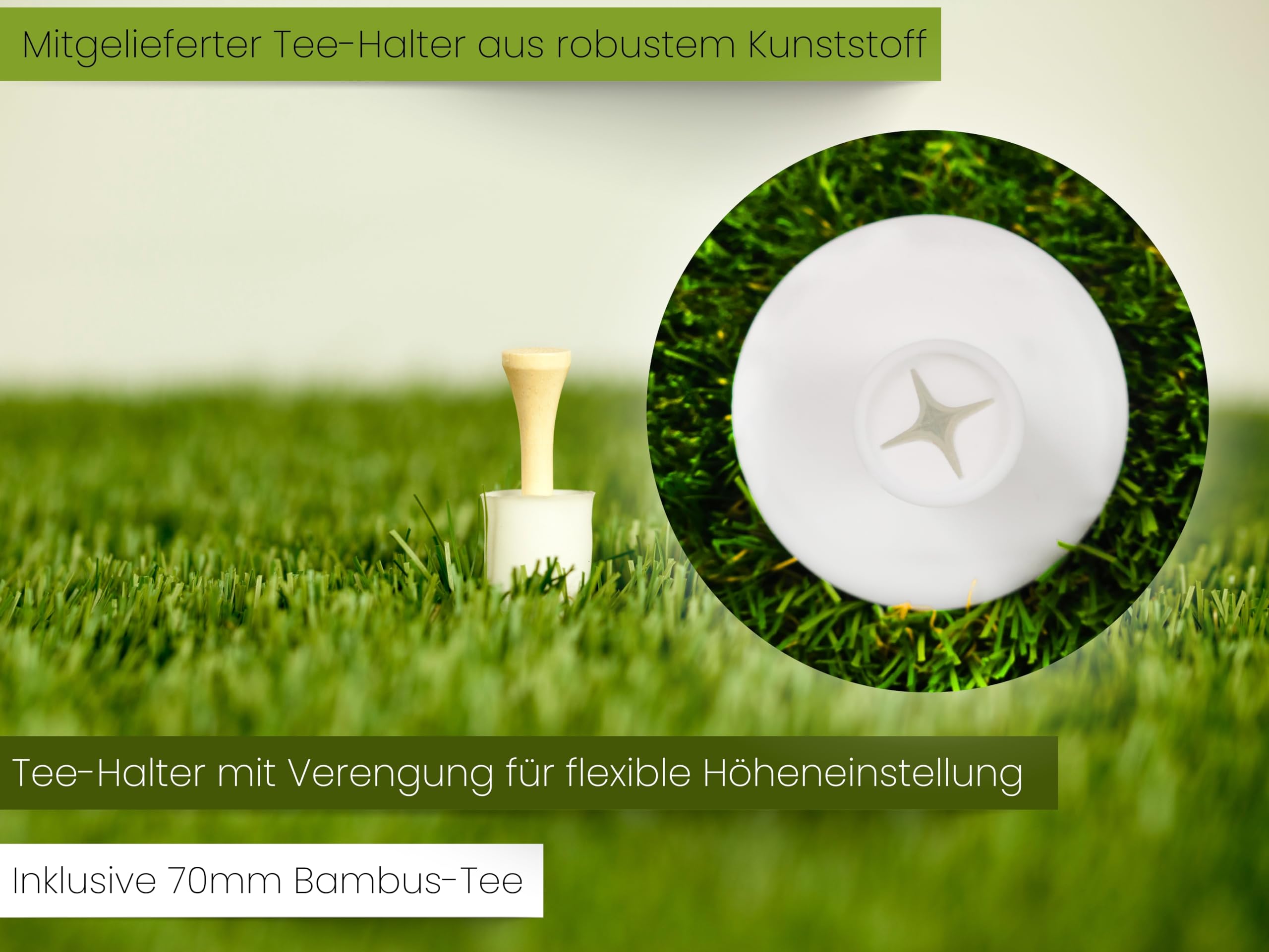 Abschlagmatte Golf 85 x 65cm, Outdoor, Indoor, inkl. Teehalter + Tee verstellbar, chippen, Driven, zusammenrollen, tragbar