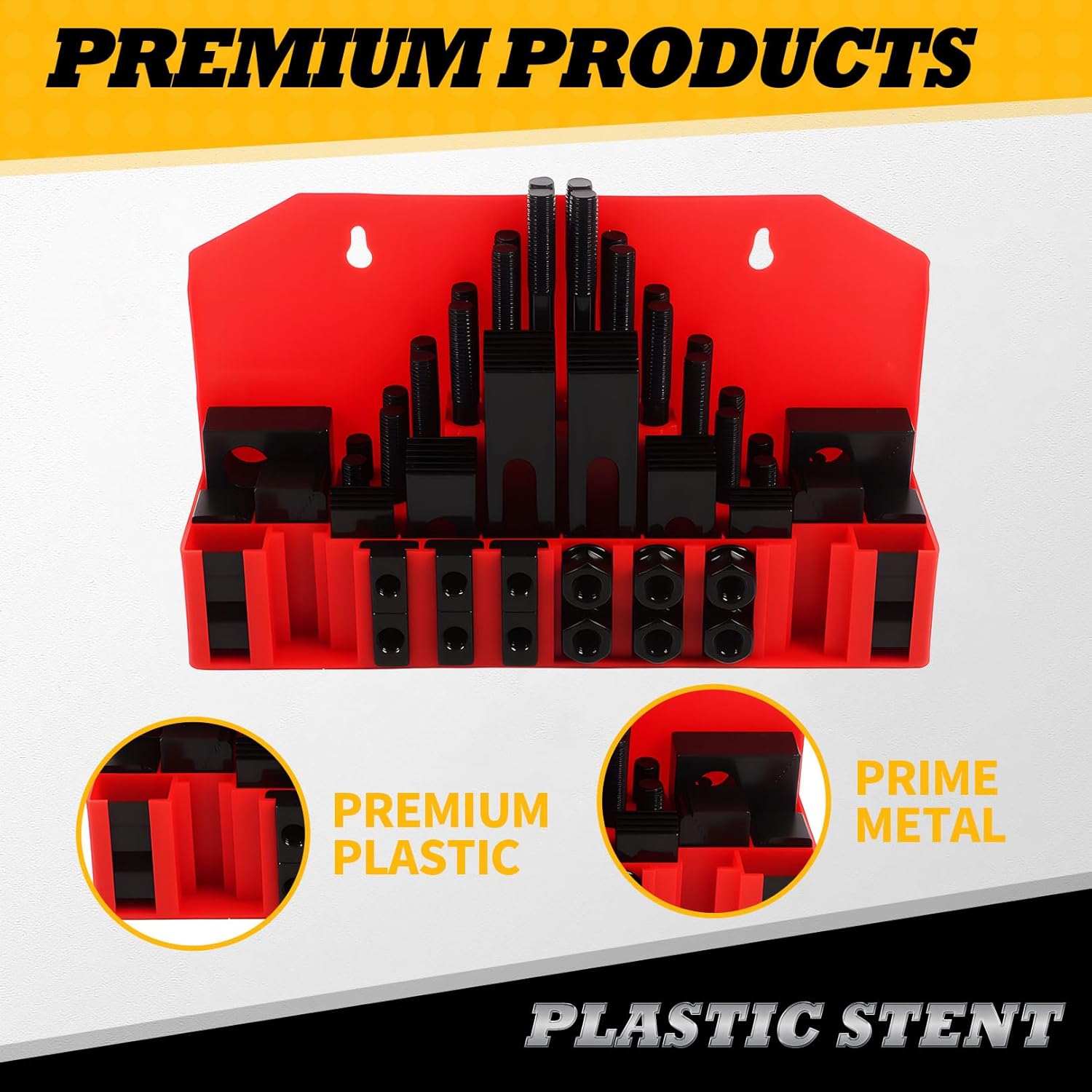 58 Piece 5/8" T-Slot 1/2" Stud Hold Down Clamp Clamping Kit for Clamping of Workpieces of Machine Tools Lathes and Metal Cutting Machine Tools