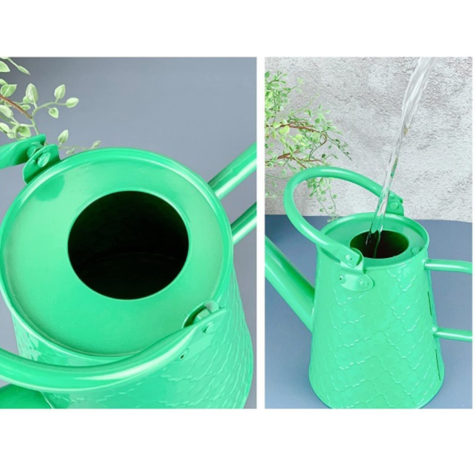 Sprinklerflasche Gießkanne aus Metall, 1,6 l, Gießkanne im modernen Stil mit Griff und Rosehead Water The Flowers Gießkanne Grün, Gelb Gießkanne(Geel)