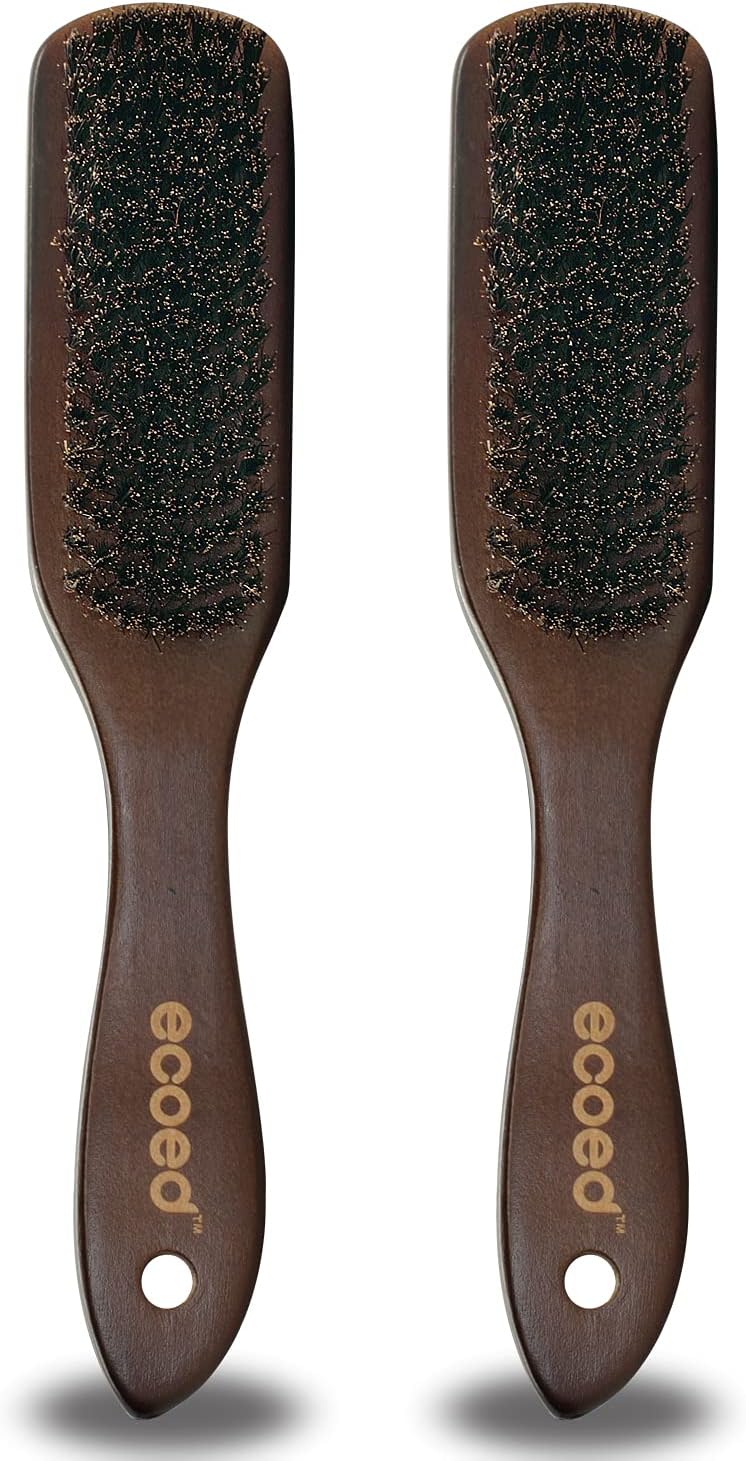 Boar Bristle Hair Brush, Beard/Barber Brush, Natural Boar Bristle Brush with Wood Handle, Soft Hair Brushes for Women Men and Kids, Great for Thin and Fine Hair, Adds Shine and Improves Hair Texture