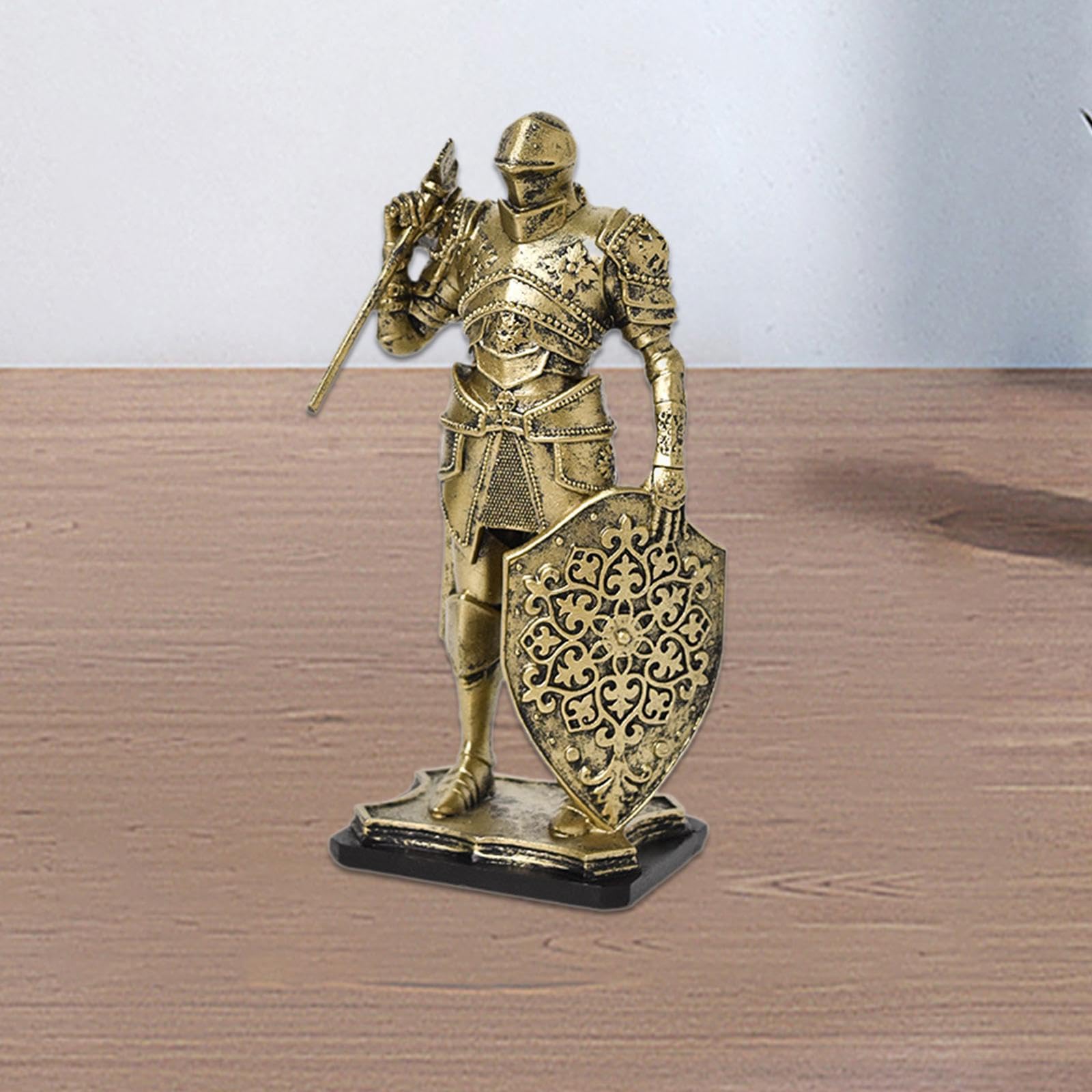 Amazon.co.jp: petsola 家の装飾のための中世の騎士樹脂アート彫刻, 金