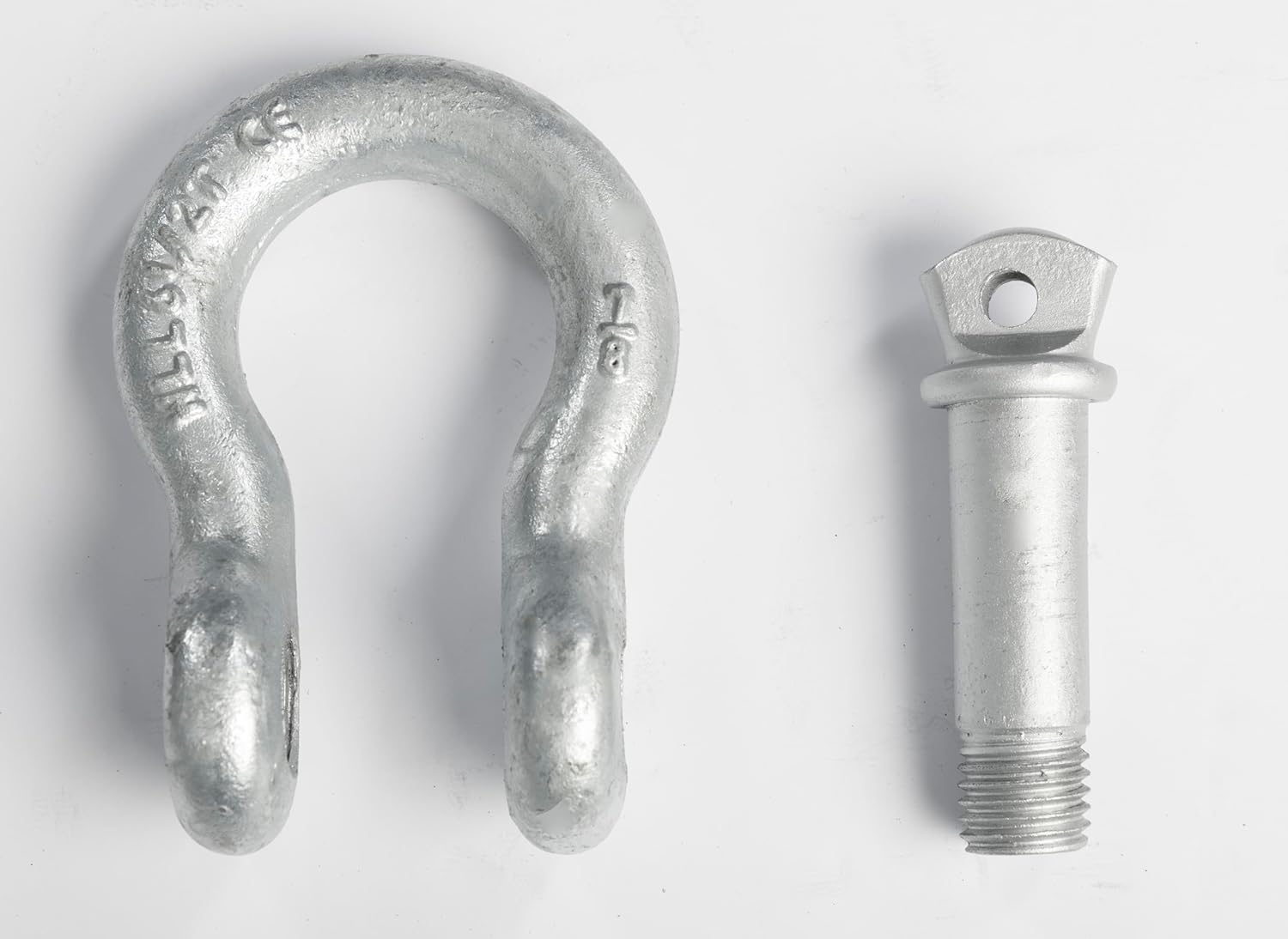 Hi-Gear 2 Pack Galvanized Bow Shackle 7/8" inch D-Ring Rugged WLL Working Load Limit 6.5 Tons 14300 lbs 1" Screw Threaded Pin Heavy Duty Lifting Rigging Tow Recovery Anchor