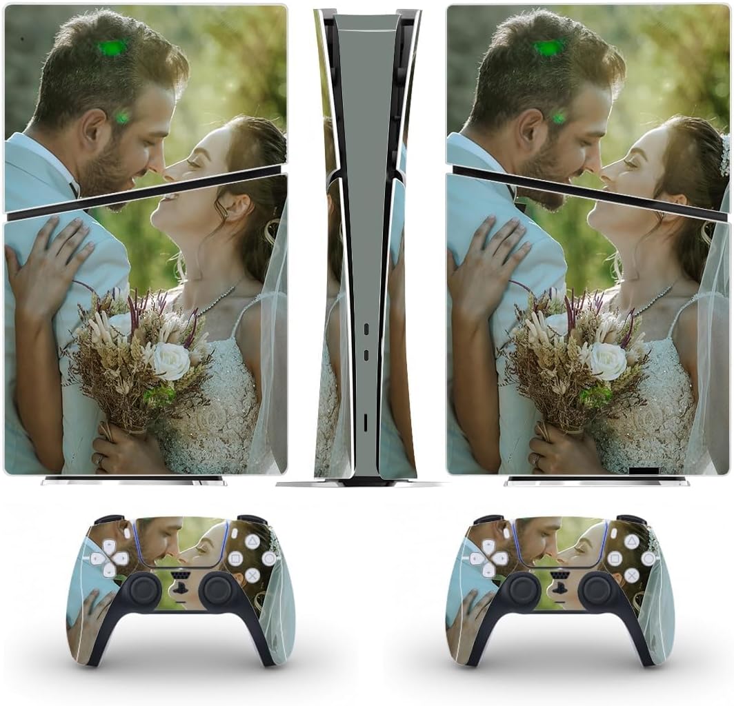 Custom Vinyl Skin for PS5 Slim Digital Edition Console & Controllers - Personalized with Your Photos - Sticker Decal Cover