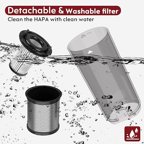 Miniatura 8 de Nicebay Aspiradora de mano inalámbrica, aspiradora de mano portátil de succión fuerte de 15 KPA, aspiradora de coche con pantalla LED, base de carga