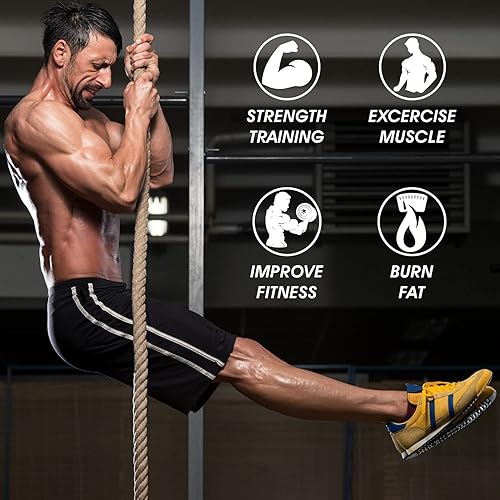 Miniatura 3 de Yes4All Cuerda de escalada de gimnasio para entrenamiento de fuerza y fitness, ejercicios de escalada y entrenamientos en casa