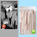 Supkiir 10Pcs Clear Garment Bags for Hanging Clothes, 39x23.6in Transparent Zippered Suit Covers for Closet Storage Travel, Dustproof Lightweight Coat Protector Clothing Storage Bag Shirt Coat Dress