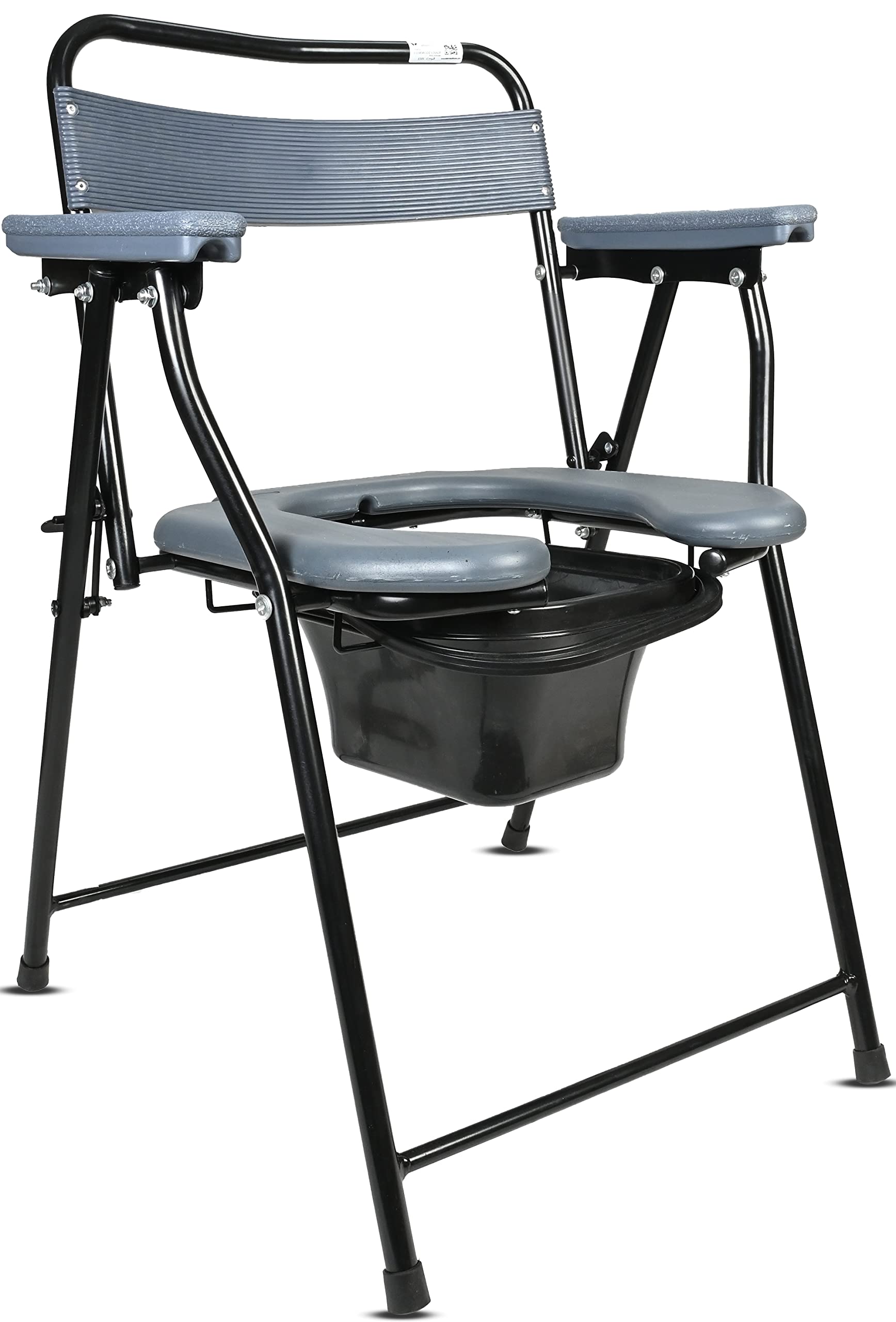 Buy entrosMS Powder Coated Portable Foldable Commode Chair with Pot