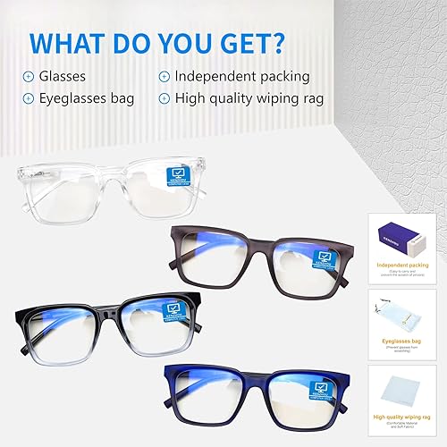 Miniatura 5 de K KENZHOU Gafas de computadora con bloqueo de luz azul, disminuyen la fatiga ocular, unisex (mujereshombres), lentes de lectura para juegos