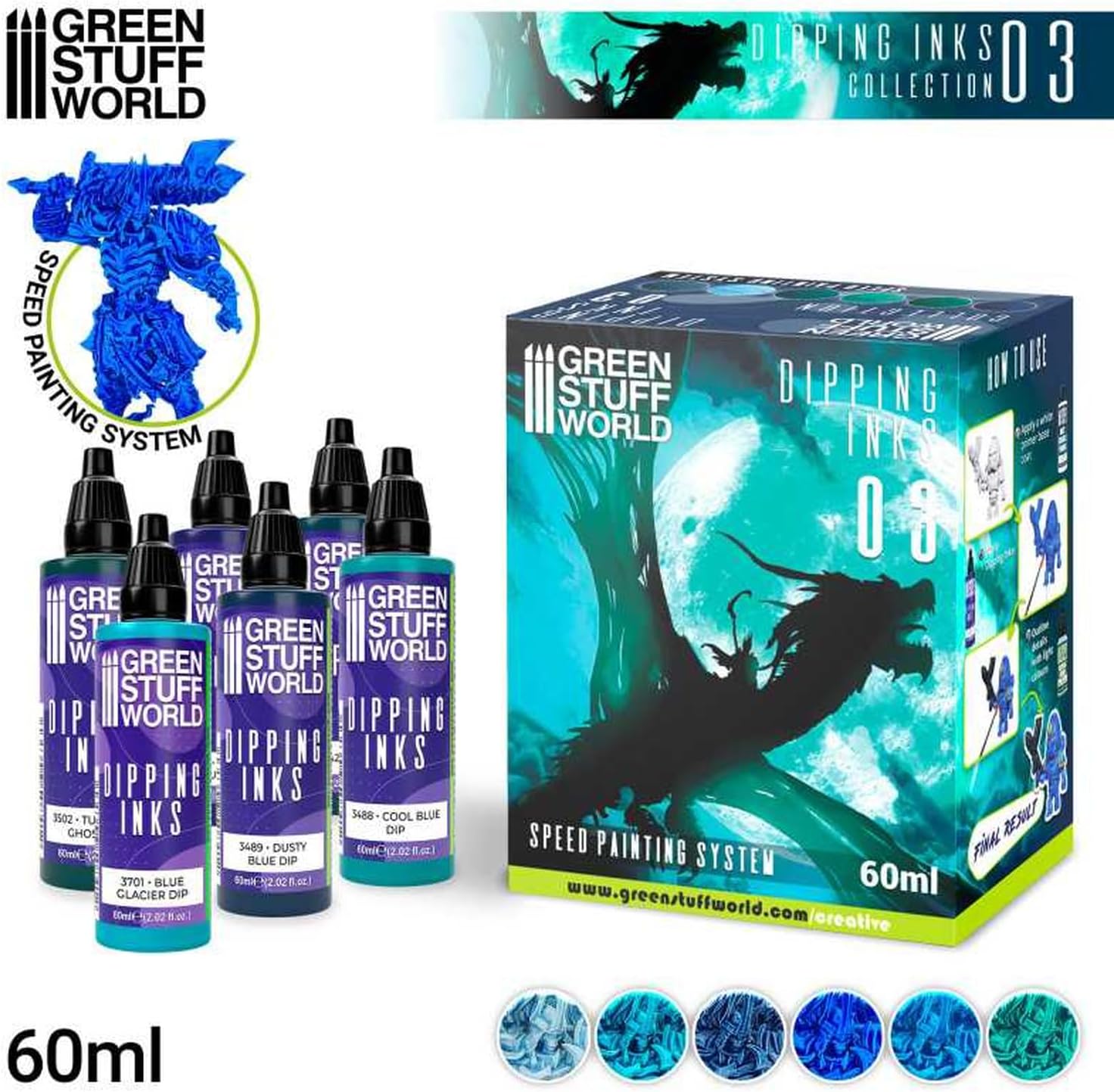 Green Stuff World Paint Set 11695 - Dipping Ink Contrast Paint Collection 03