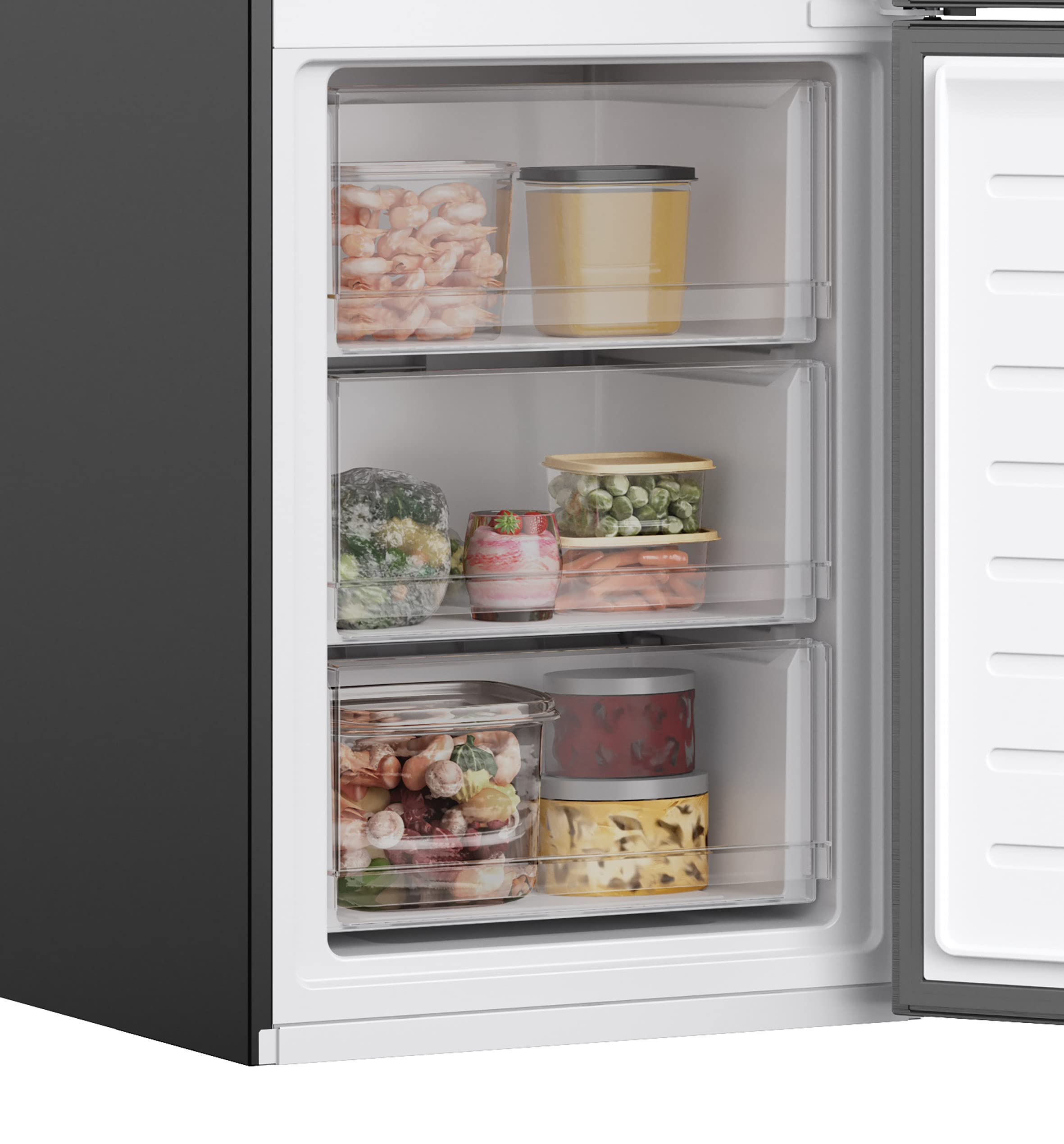 Hoover HOCE7618DX 2D Kühl-Gefrier-Kombination/Freistehend/Total No Frost/WiFi Connected & Smart hOn–App/Externes elektronisches Display/Inox Look