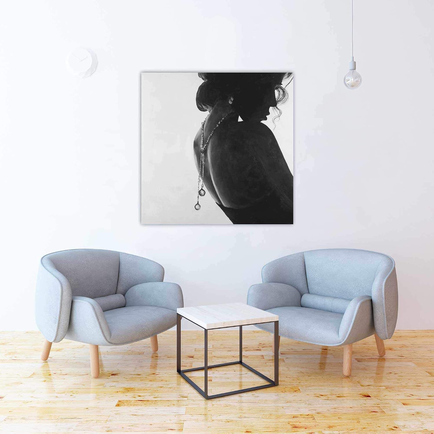 BEGIN DECO MAISON - HOME DECOR Classic Woman with Jewelry Wrapped Canvas, 36x36, Multicolor
