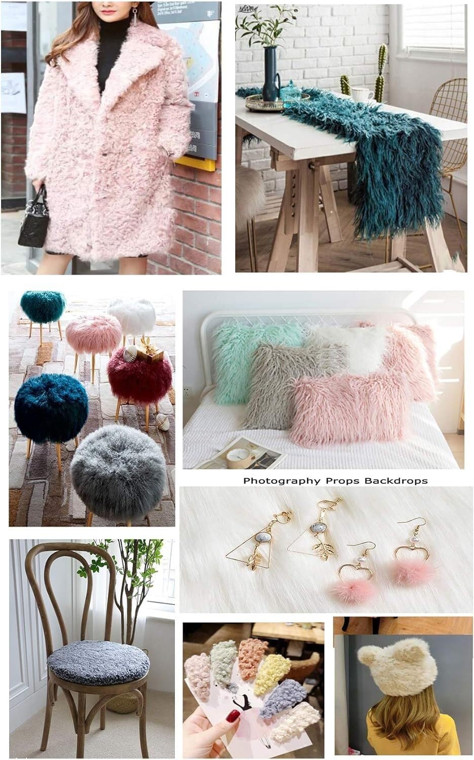 Białe luksusowe pluszowe sztuczne futro do dekoracji choinki Cosplay DIY rekwizyty do rękodzieła Dekoracja kostiumów Dekoracja wnętrz Wąsy gnomów(180x40cm)