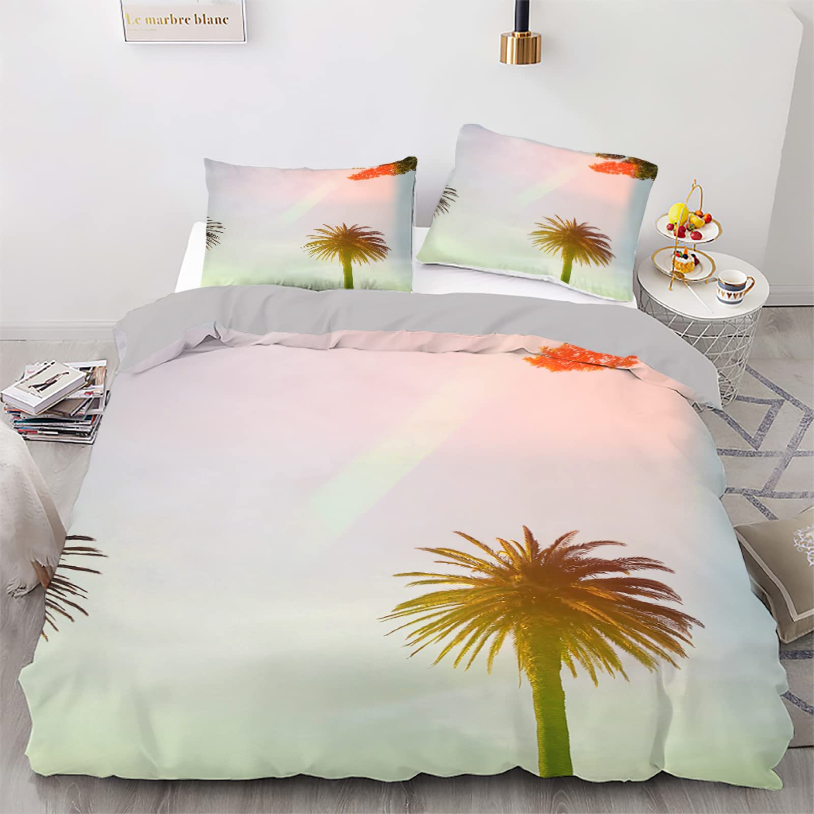 Housse de couette 90x190 rose arbre pour lit enfant avec sa taie