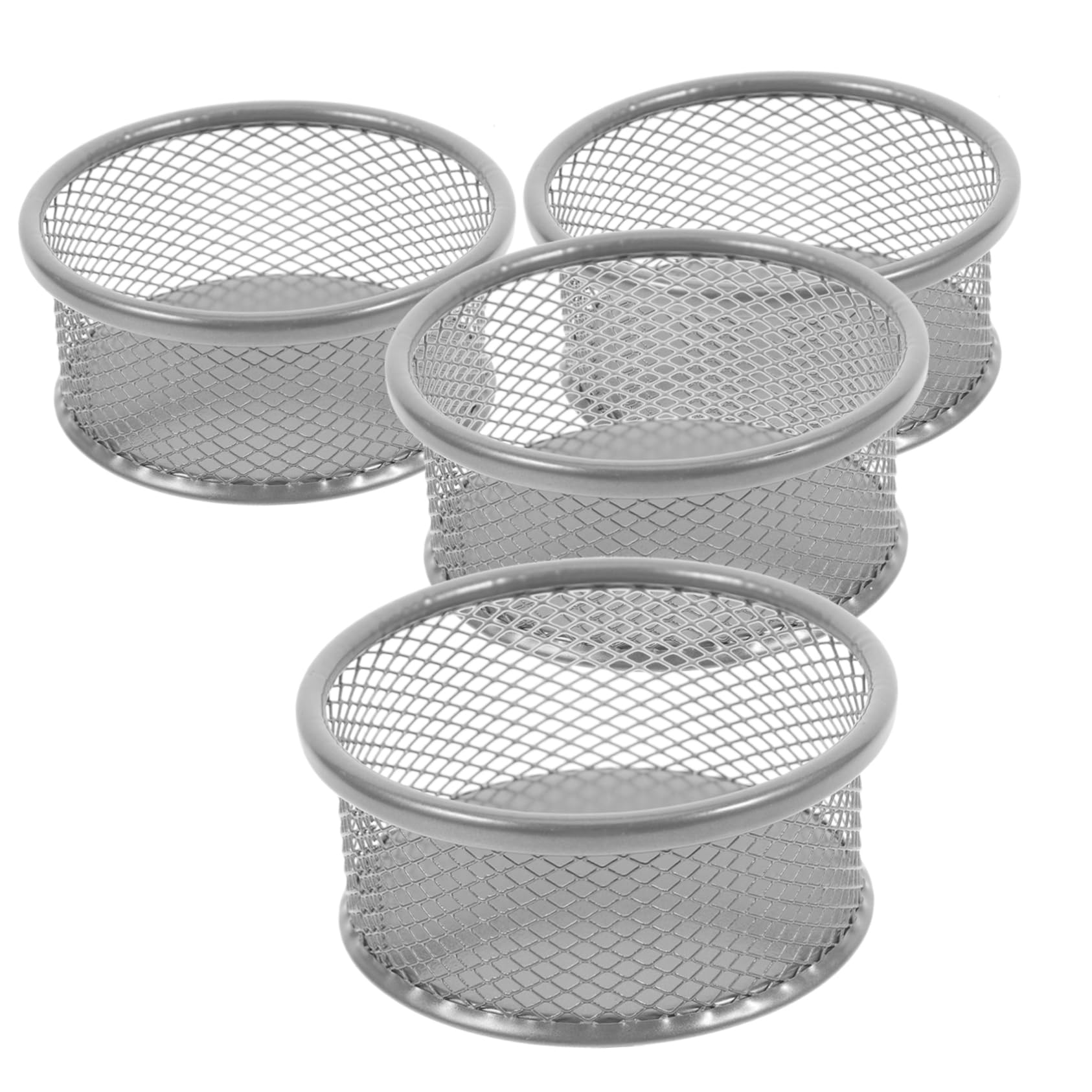 VILLCASE 4pcs Paper Clip Holder Versatile Mesh Storage Basket for Organizing Office Supplies and Elegant Design for Desk School and Home Use