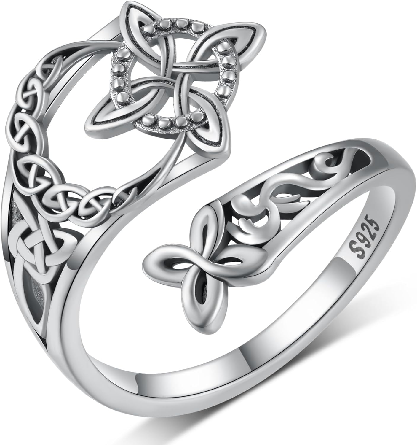 Witches Knot Ring Celtic Nudo de Bruja Plata 925 Original Sterling Silver Witch Knot Rings Irish Jewelry Gifts for Women