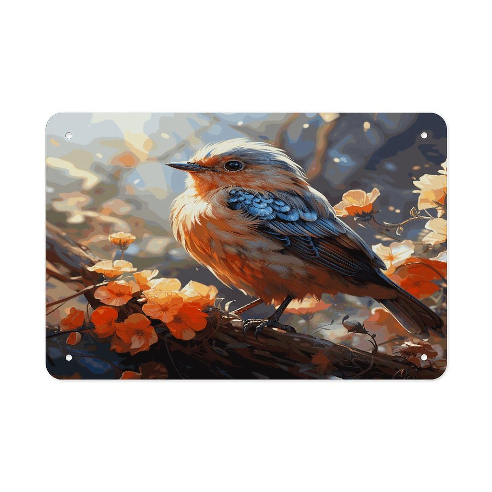 Fodpand Style Flowers And Birds Wall Art Metal Signs Tin Sign