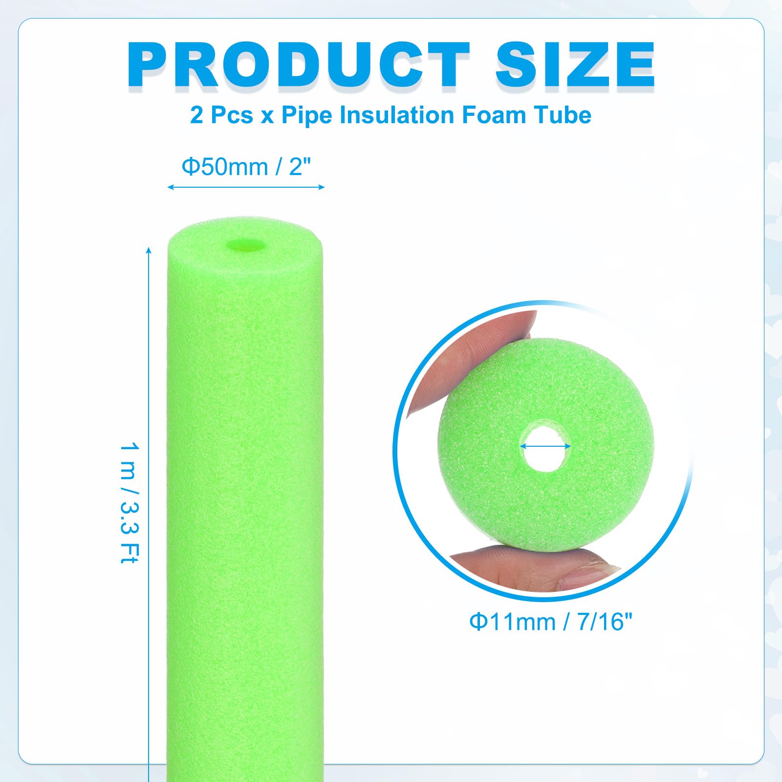 PATIKIL 2 Pcs Pipe Insulation Foam Tube - Image 2