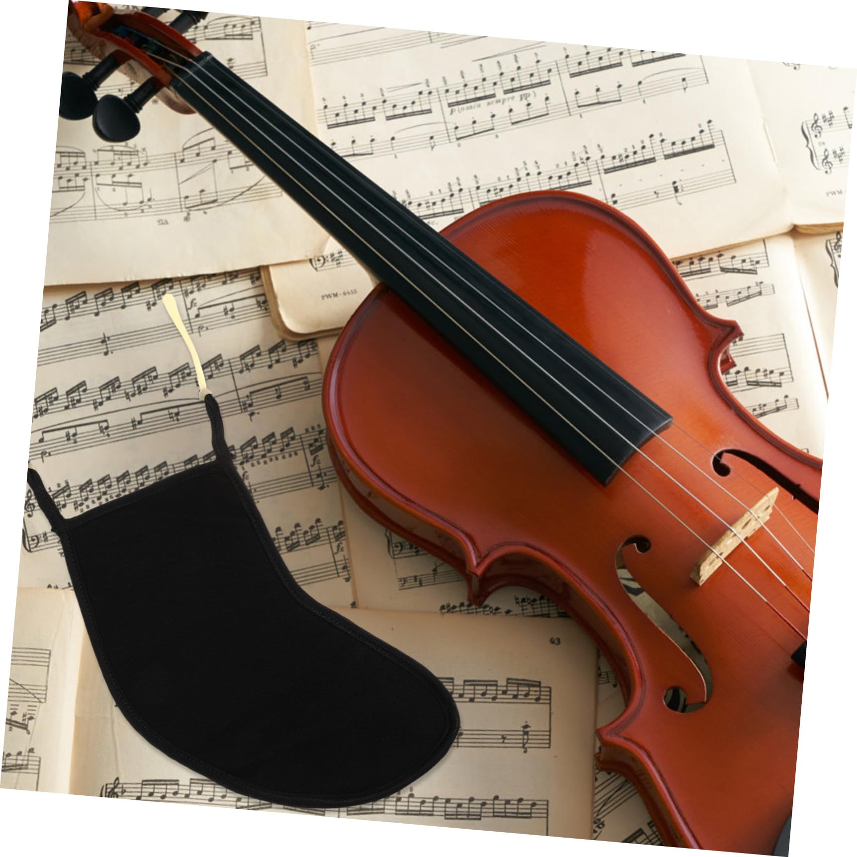 Almohadilla para Mentonera de Violín de Lint Negra, Cómoda | Diseño Ligero y Compacto, Uso Diario en Práctica y Ejecución, Detalle Práctico Instrumento Estilo Aleatorio