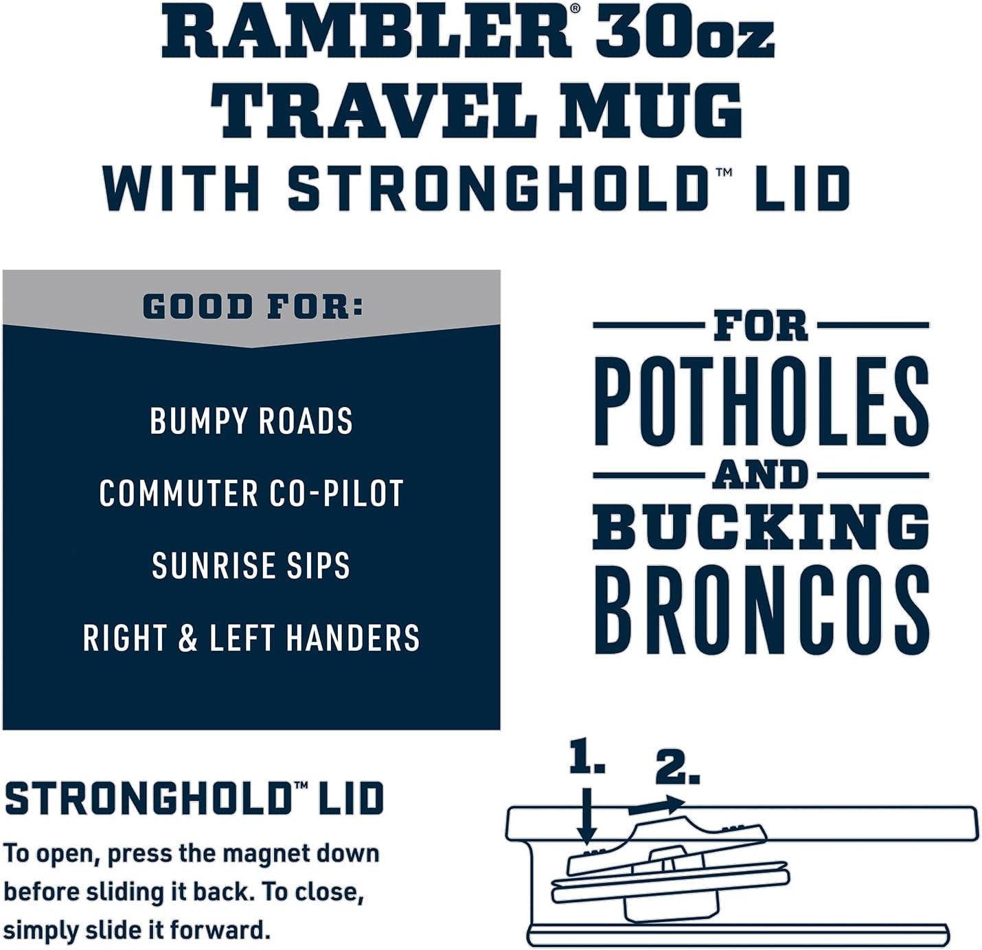 YETI Rambler 30 oz Travel Mug, Stainless Steel, Vacuum Insulated with Stronghold Lid - Image 2