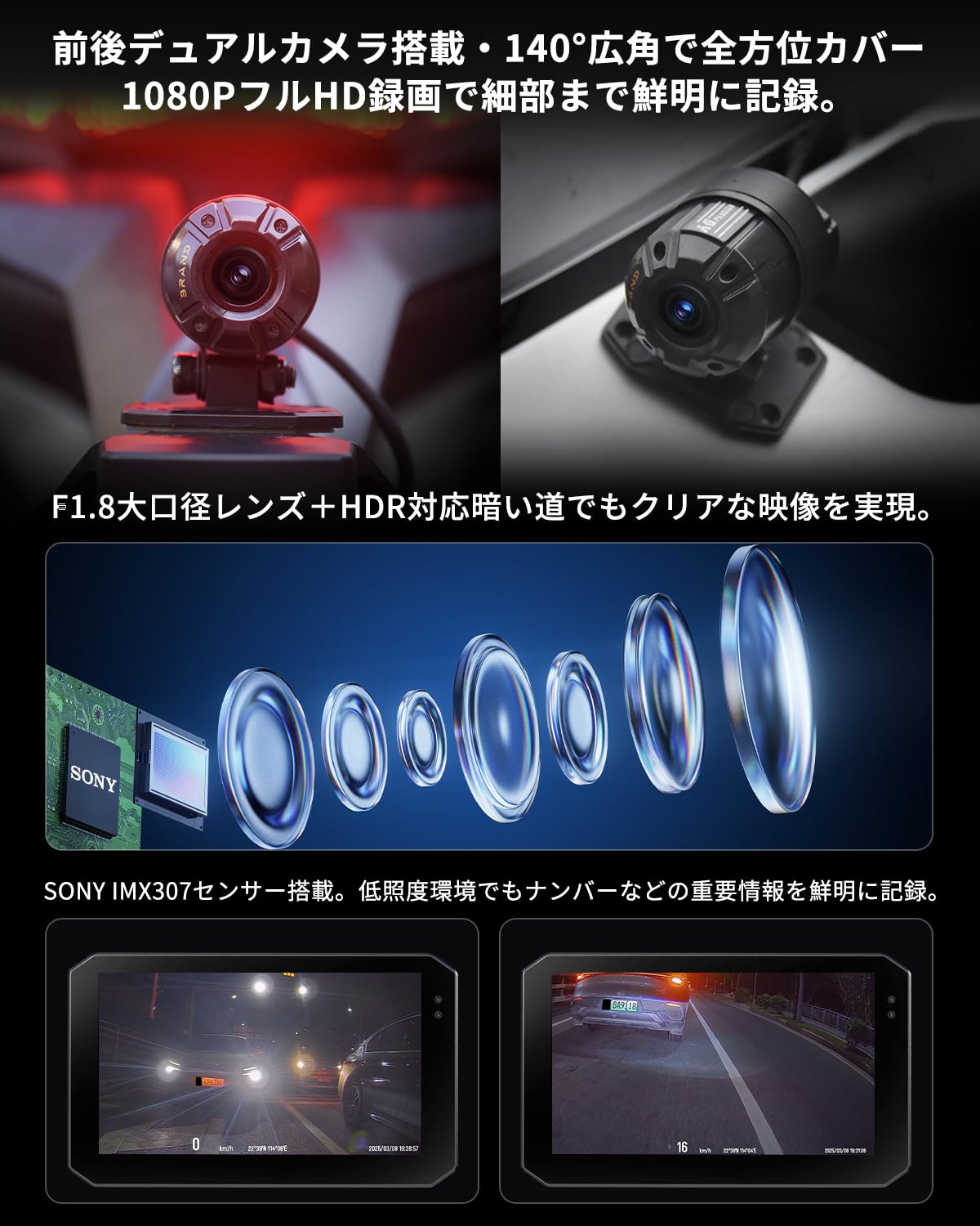 アクセサリー YolanAuto MT5 Amazon.co.jp: YolanAuto MT5 バイク用ドライブレコーダー バイク ナビ