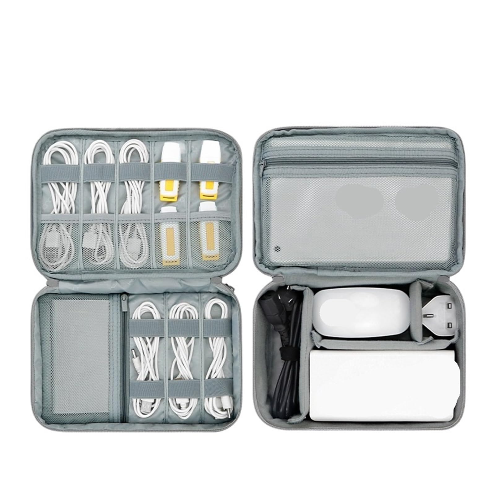 Borsa Organizer per Cavi Custodia Digitale Multifunzionale Caricabatterie Alimentatore Cavo Dati Ricarica Custodia Protettiva for Tesoro Scatola organizzatore(Black,Simplicity Portable)
