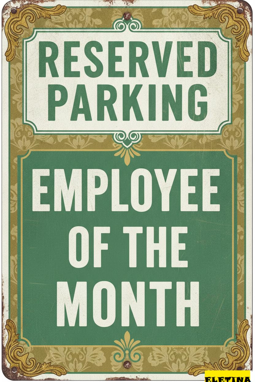 Personalized Sign for Man Cave Warning Reserved Parking Employee Of The Month Metal S Caution Notice Metal Tin S Floor Road Street High Way Gate 8x12in Metal Quality Private Property Decorative