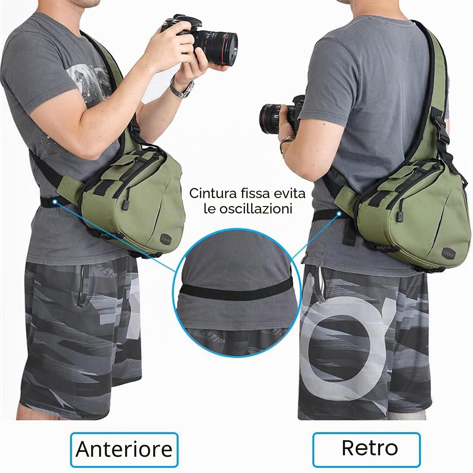 CADeN Borsa a tracolla per fotocamera DSLR/SLR Nikon Canon Sony Mirrorless Reflex