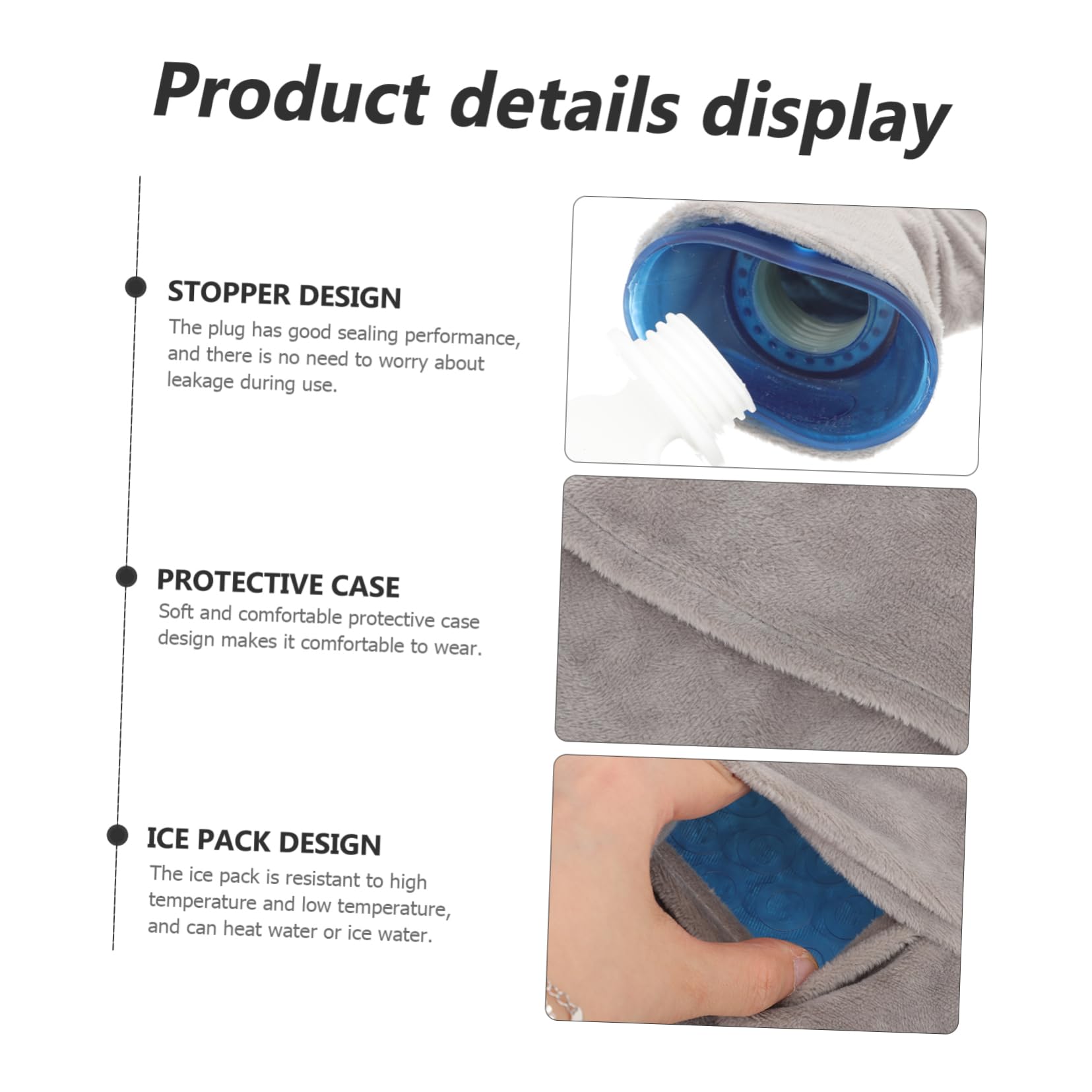 iplusmile Impacco Caldo e Freddo per Collo e Spalle in Gomma e Poliestere, Borsa Riutilizzabile Blu per Trattamento a Casa e Riabilitazione, Allevia Fastidi