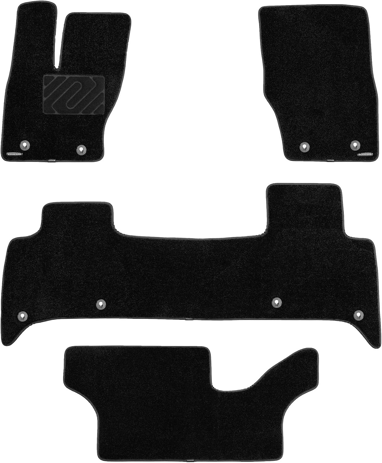 WENNEBIRD Superior Carpet Floor Mats for 2017-2026 Land Rover Discovery 7 Seats (Gen5) (Not for Sport), 0.6-Inch Ultra-Thick, Noise-Reducing, All-Weather Waterproof Anti-Slip – 4-Pc Set
