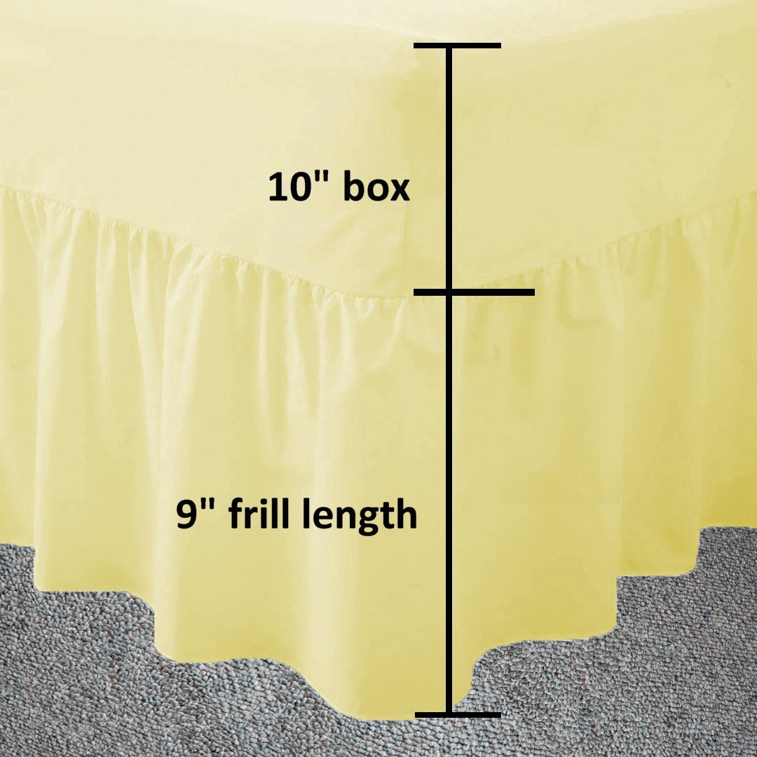 Goldstar® Double Valance Sheet Lemon Plain Dyed Polycotton Fitted Valance Bed Linen