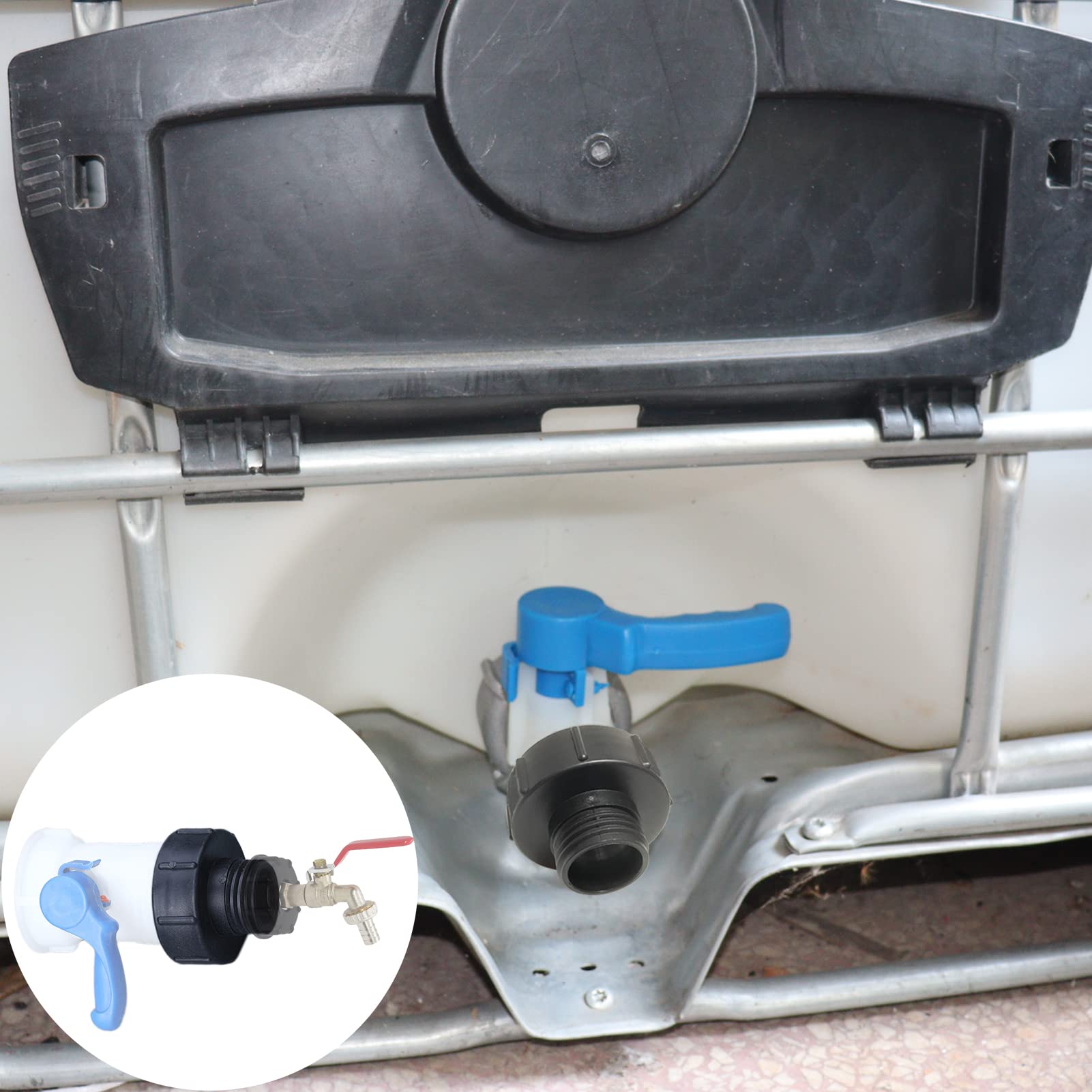 Ibc Container S60 X 6 Avec Adaptateur 1-2 Couvercle De Couvercle Pour Raccord De Réservoir Ibc