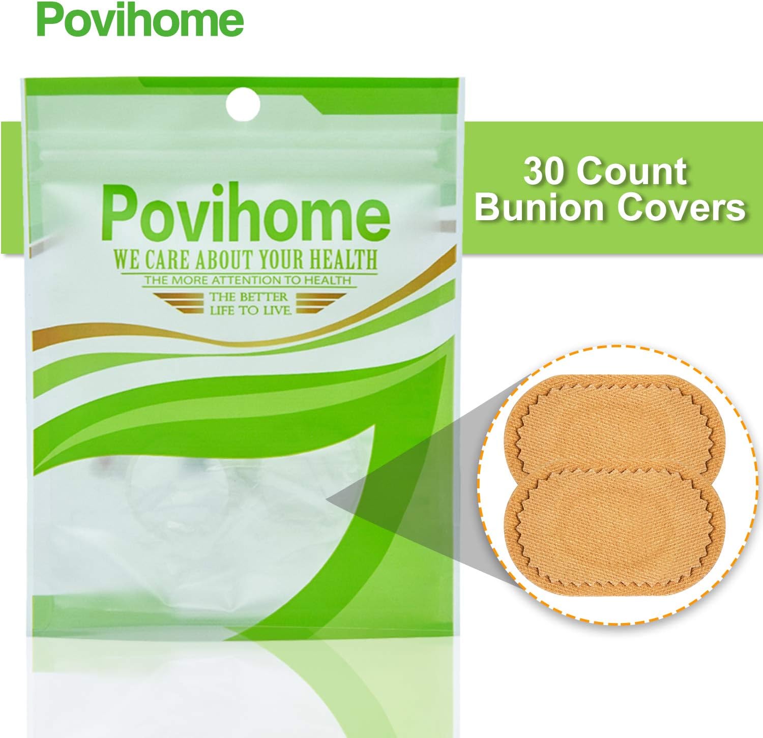 Povihome 30 Count Bunion Cushion Pads, Bunion Foot Protectors for Feet (Latex-Free), Stay in Place All Day - Strong Adhesive : Health & Household