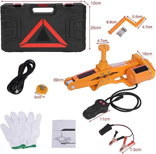 Miniatura 4 de Kit de gato hidráulico eléctrico de 3 toneladas y 12 V CC, herramienta de reparación de automóviles portátil para elevación de neumáticos, kit