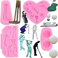 Vista 1 de Zixiang Moldes de silicona para golf, bolas de golf, molde de fondant, molde de club de golf para decoración de pasteles, decoración de cupcakes