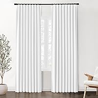 Vista 18 de SHINELAND Cortinas opacas de 102 pulgadas para sala de estar, cortinas opacas con pestaña trasera de 102 pulgadas de largo para dormitorio