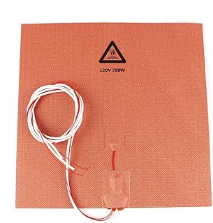 BCZAMD 3D Printer Heating Plate Adhesive Silicone Heated Mat 120V 750W with NTC 100K Thermistor No Hole for Crealit Ender 3 Max 3D Printer Parts 300 X 300mm (Approx. 12" X 12")