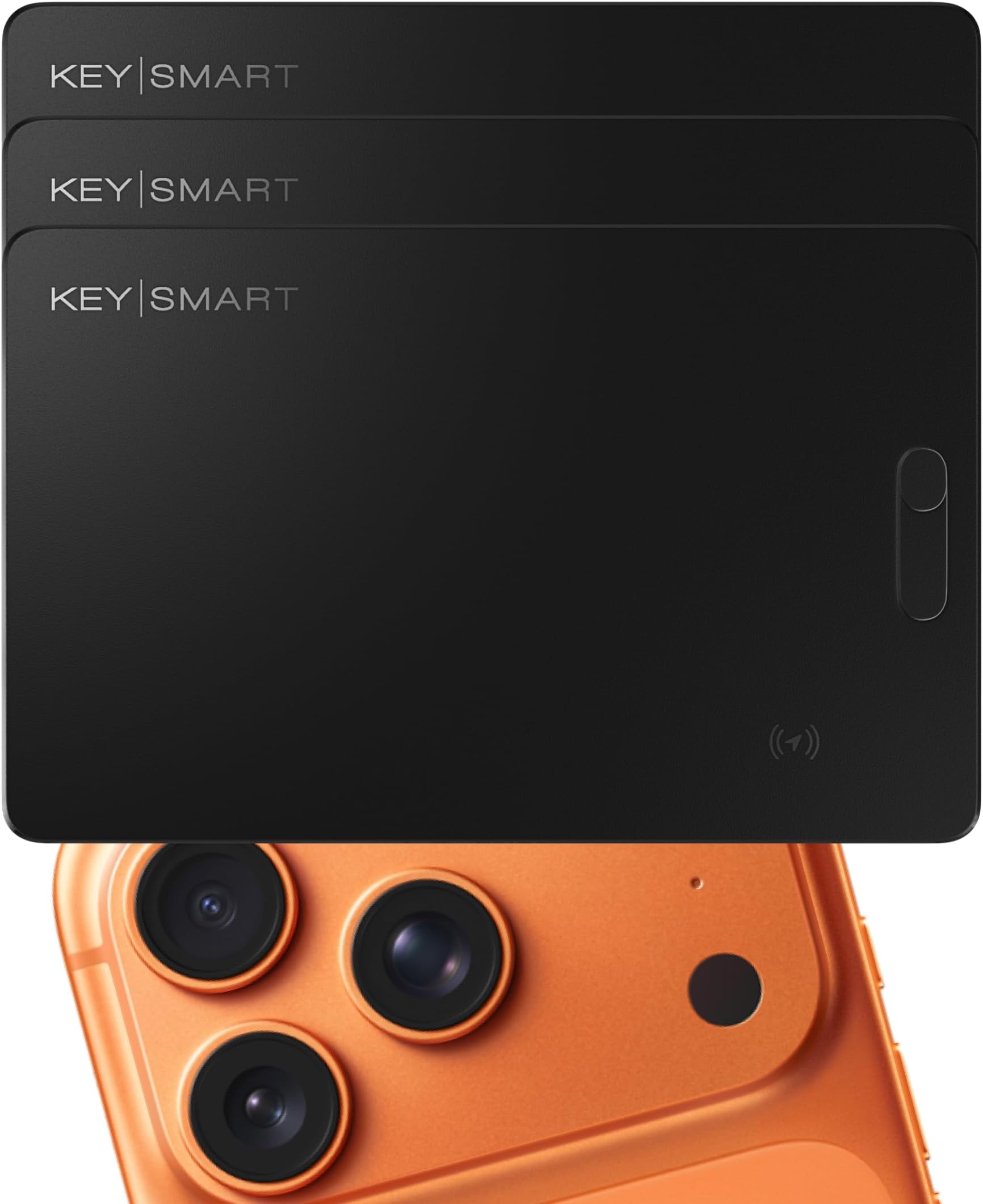 KeySmart SmartCard (Gen 2) MFI-Certified Wallet Tracker Card, Compatible with Apple Find My App, Rechargeable Thin GPS Item Finder for Luggage Tag, Smart Bluetooth Tracking with Key Chain Hole, 3 Pack