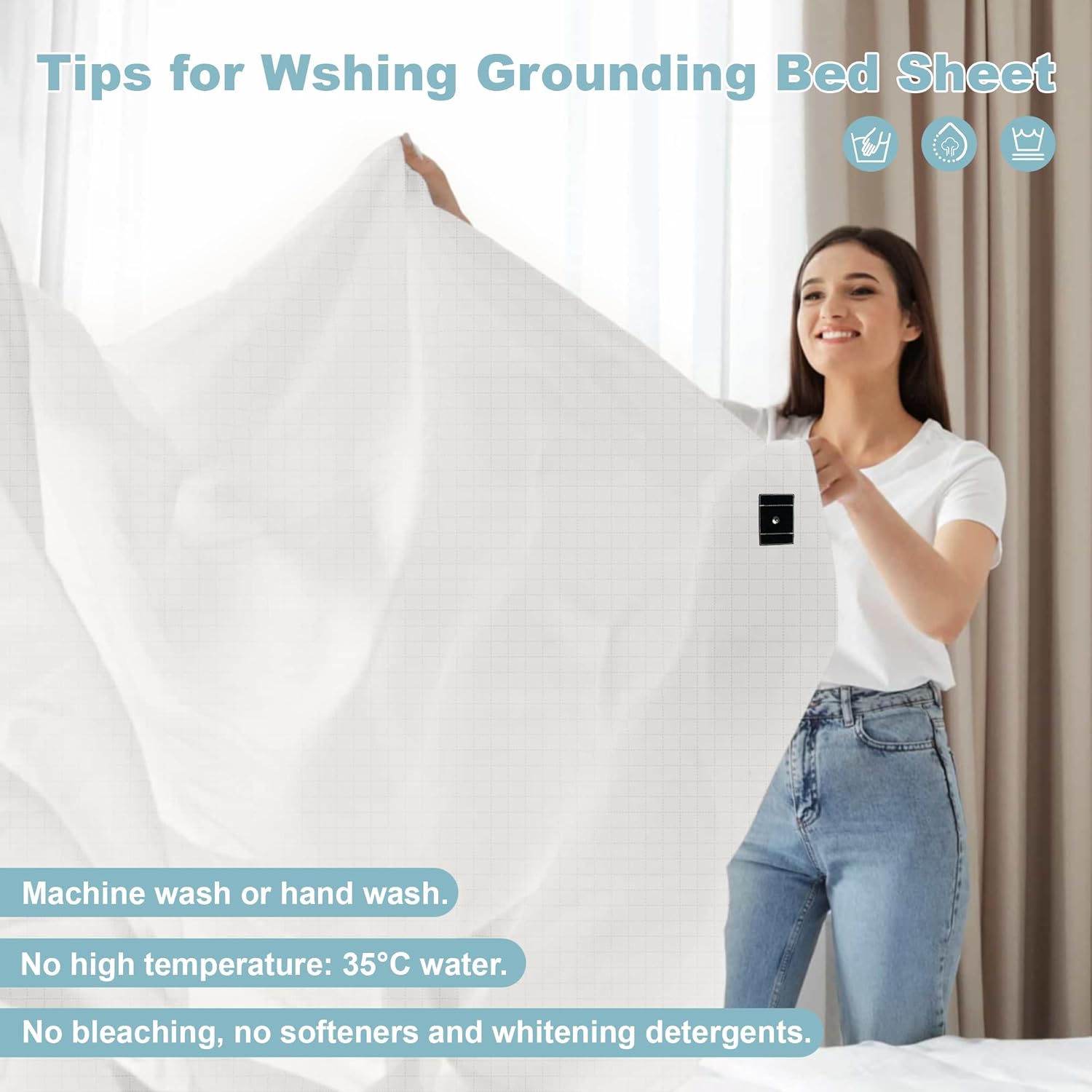 Grounding Sheets King Size,Grounding Flat Sheets 20% Silver for Bed Sleeping for Better Sleep,Grounding Sheets with Grounding Cord