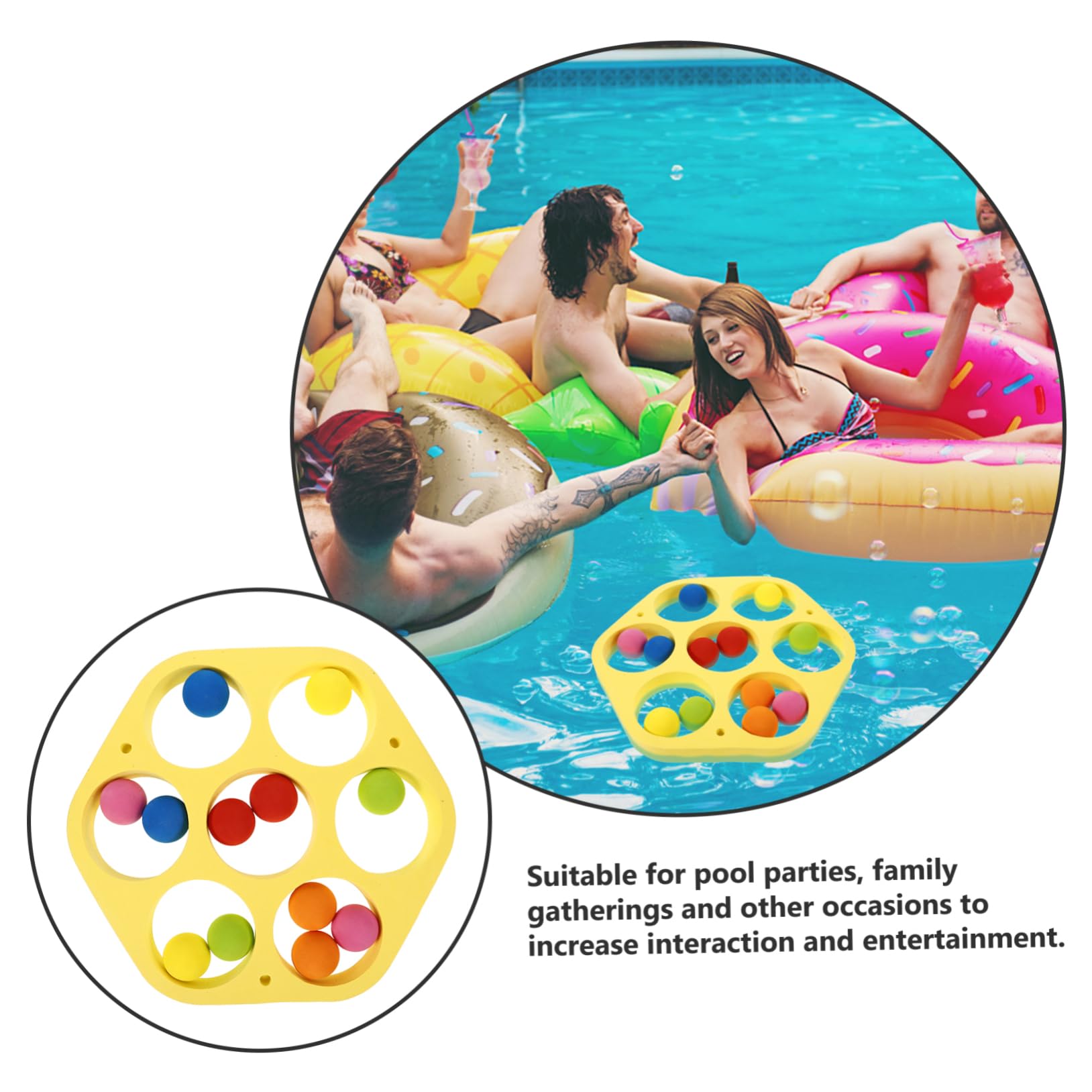 Milisten Juego de Pelota de Piscina 1 Set Eva Amarillo para Adolescentes