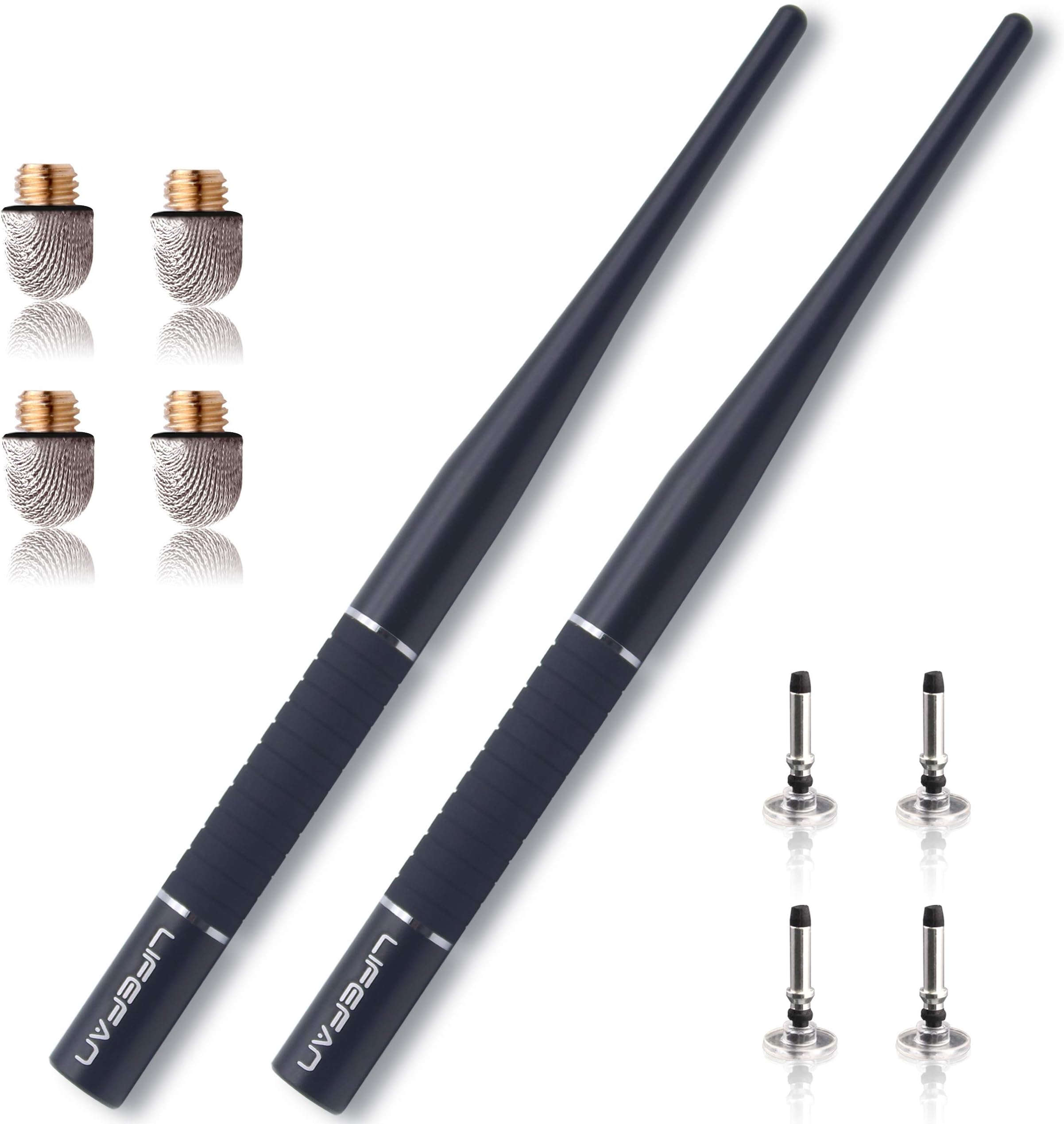 [1st Gen] LifeFan Stylus High Precise 2-in-1 Double End with Replacement Tips (2 Pack-Black&Black)