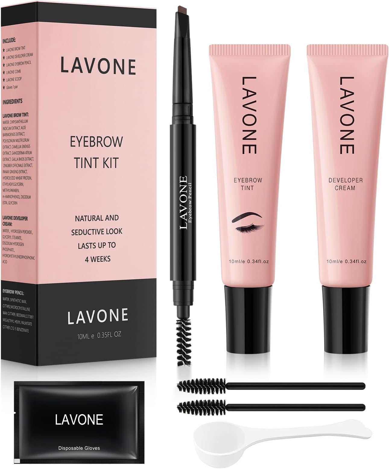 LAVONE Eyebrow Pen, 2 in 1 Waterproof Eyebrow Pencil with 4 Tips Micropigmentation and Ultra Precision, Double Tip Brush, Natural Appearance Makeup - Soft Brown