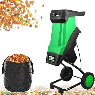 Multifunctional Leaf Branch Shredder, 2400W Electric Garden Shredder, with 50L Collection Bag, No-Load Speed 4500rpm, Cutting Diameter 39mm