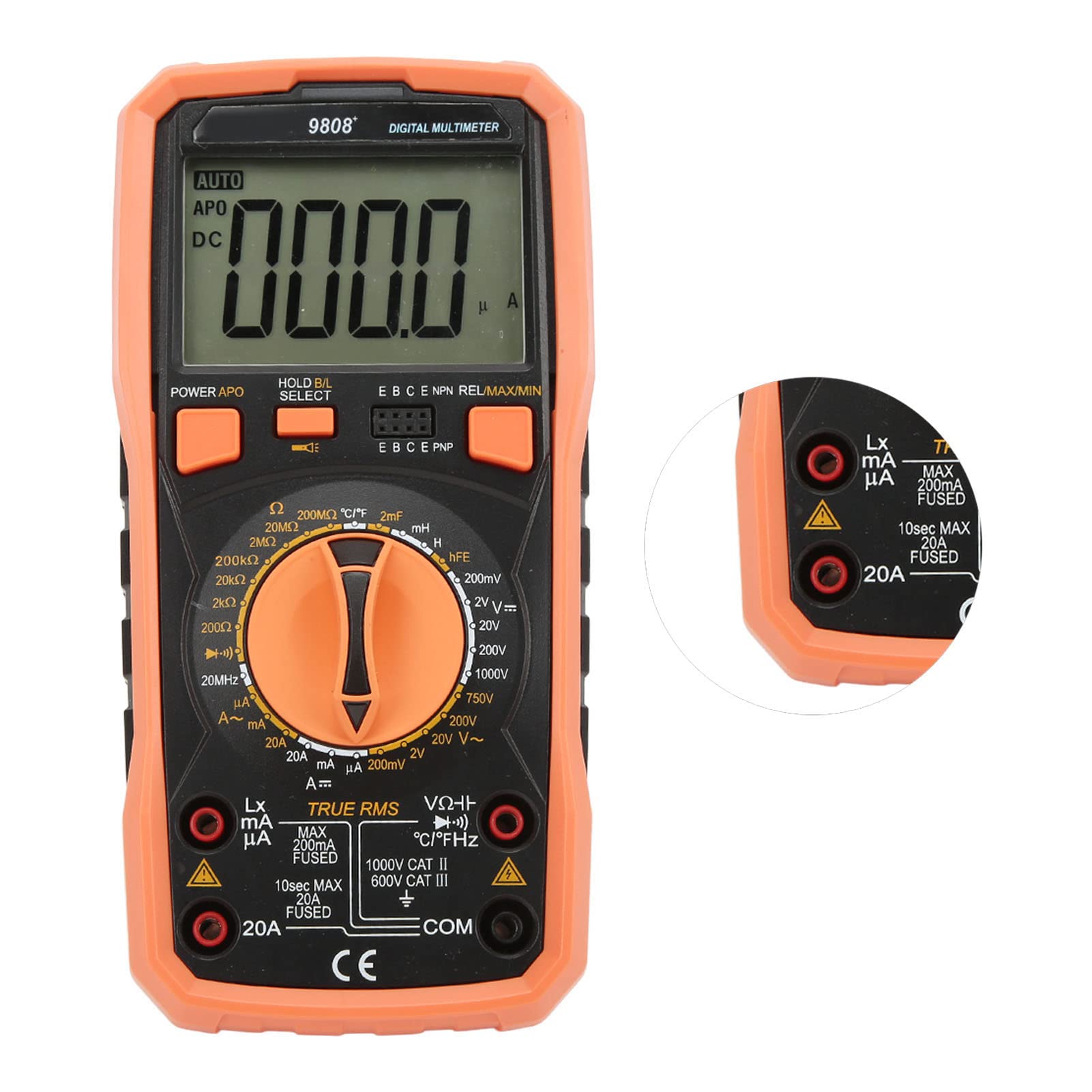 9808+ Accuratezza Ad Alta Precisione Digital Multimetro Multifunzionale Tester Elettrico Misurazione della Corrente di Tensione di Tensione AC CC Capacità