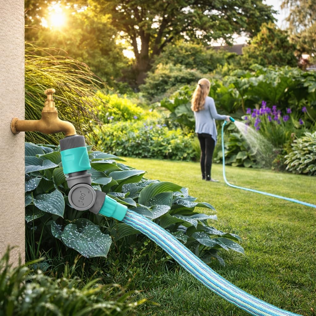 Jardibric - Tuyau Arrosage Extensible 30 m - Tuyau Arrosage Rétractable - Pistolet 7 Jets - Kit Arrosage Jardin