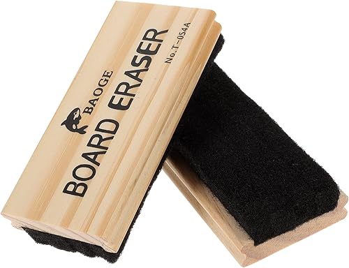 Tofficu 2 borradores de pizarra negra de madera, borrador de pizarra de fieltro, borrador en seco, borrador de tiza para pizarra, aula, hogar,