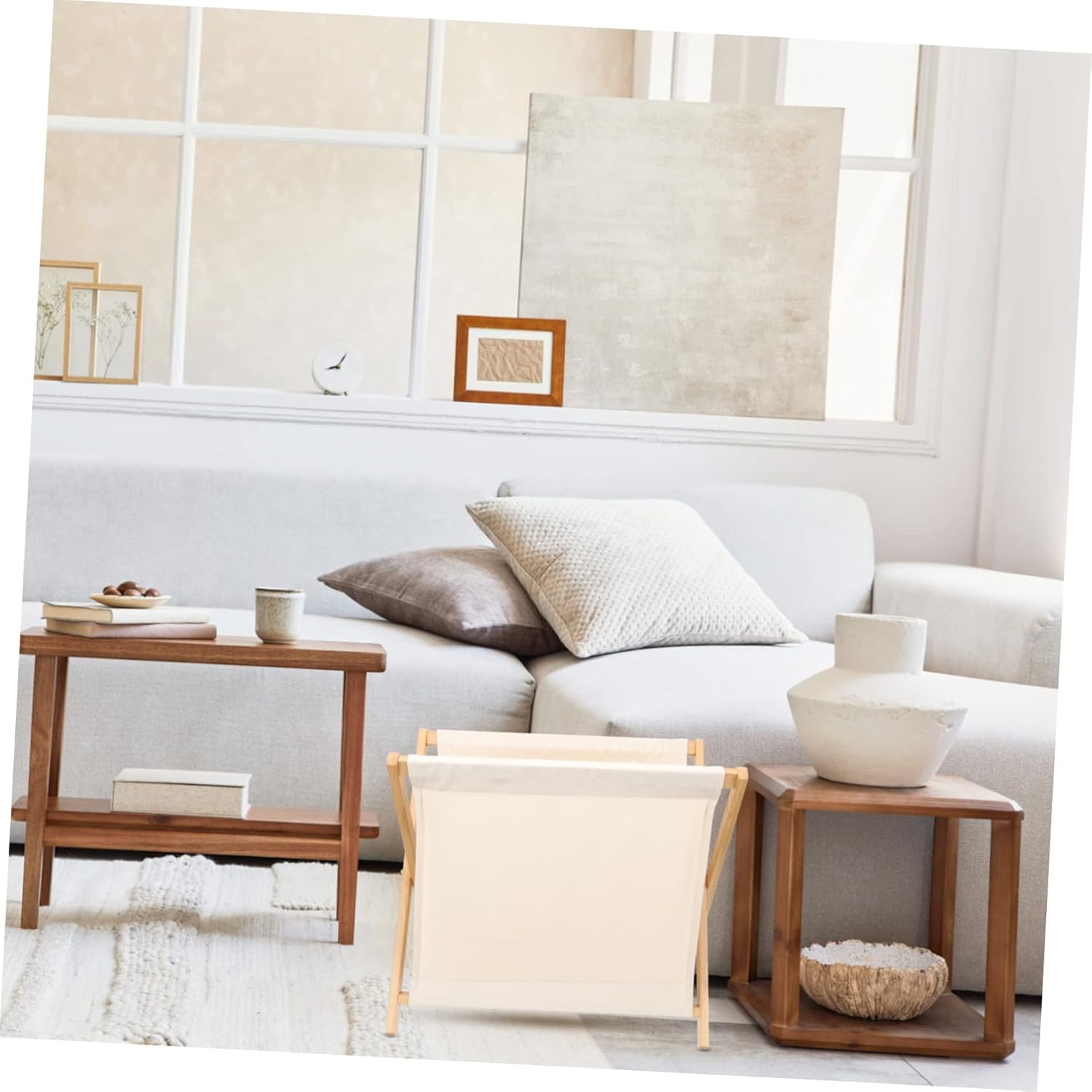 Collapsible Cotton Linen Laundry Hamper Small Beige Home Dirty Clothing Organizer Clothes Storage Basket for Bedroom and Storage Stylish Foldable Sundries Container for Living and