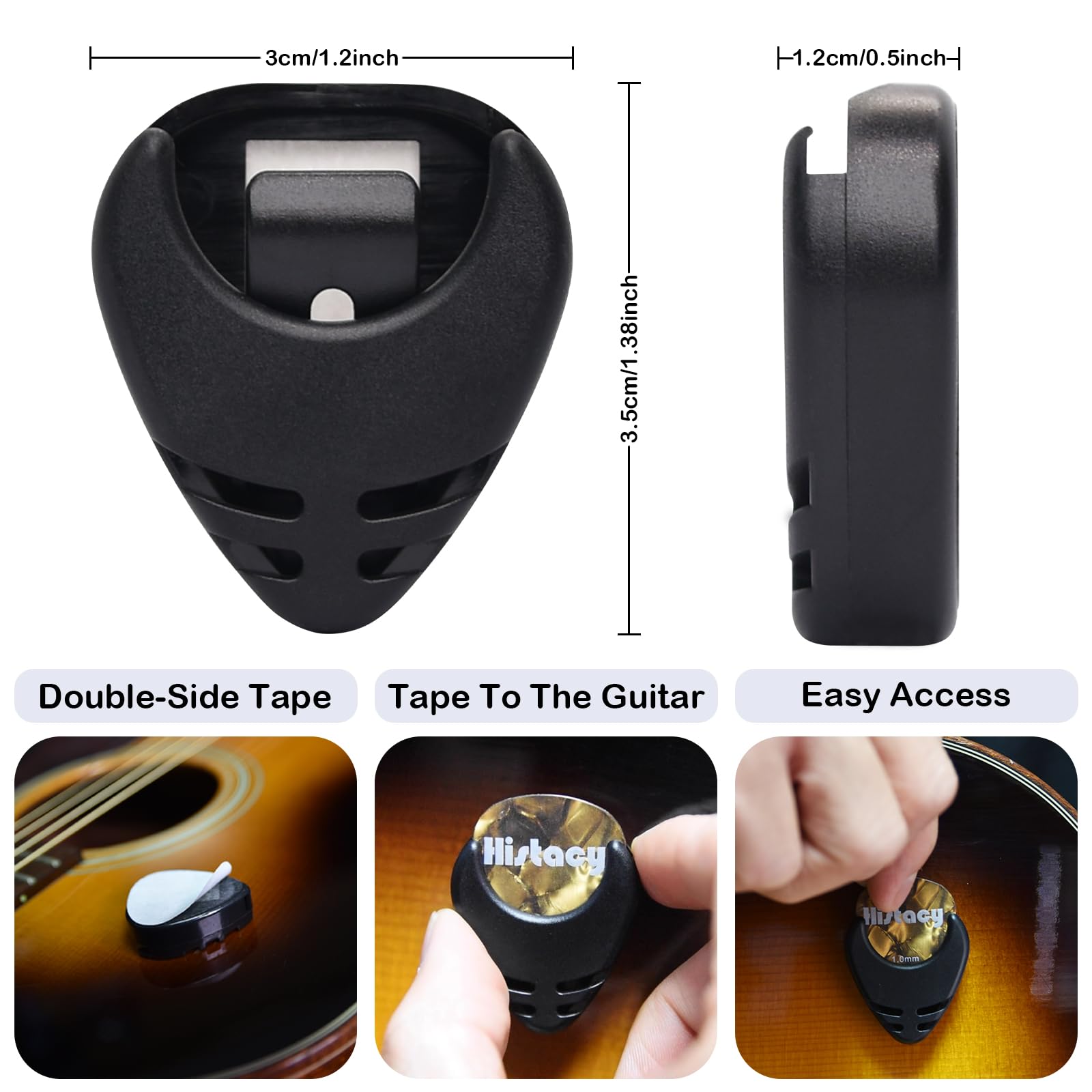Kit de accesorios para guitarra: afinador de guitarra con clip, cejilla de guitarra 3 en 1, 30 púas de guitarra, soporte para púas, llavero de piel y estuche de almacenamiento para guitarra