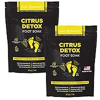 Vista 19 de Citrus Detox - Remojamiento para pies con sal de Epsom, para callos de pies, refuerzo inmunológico, uñas dañadas, pie de atleta, pedicura y calma