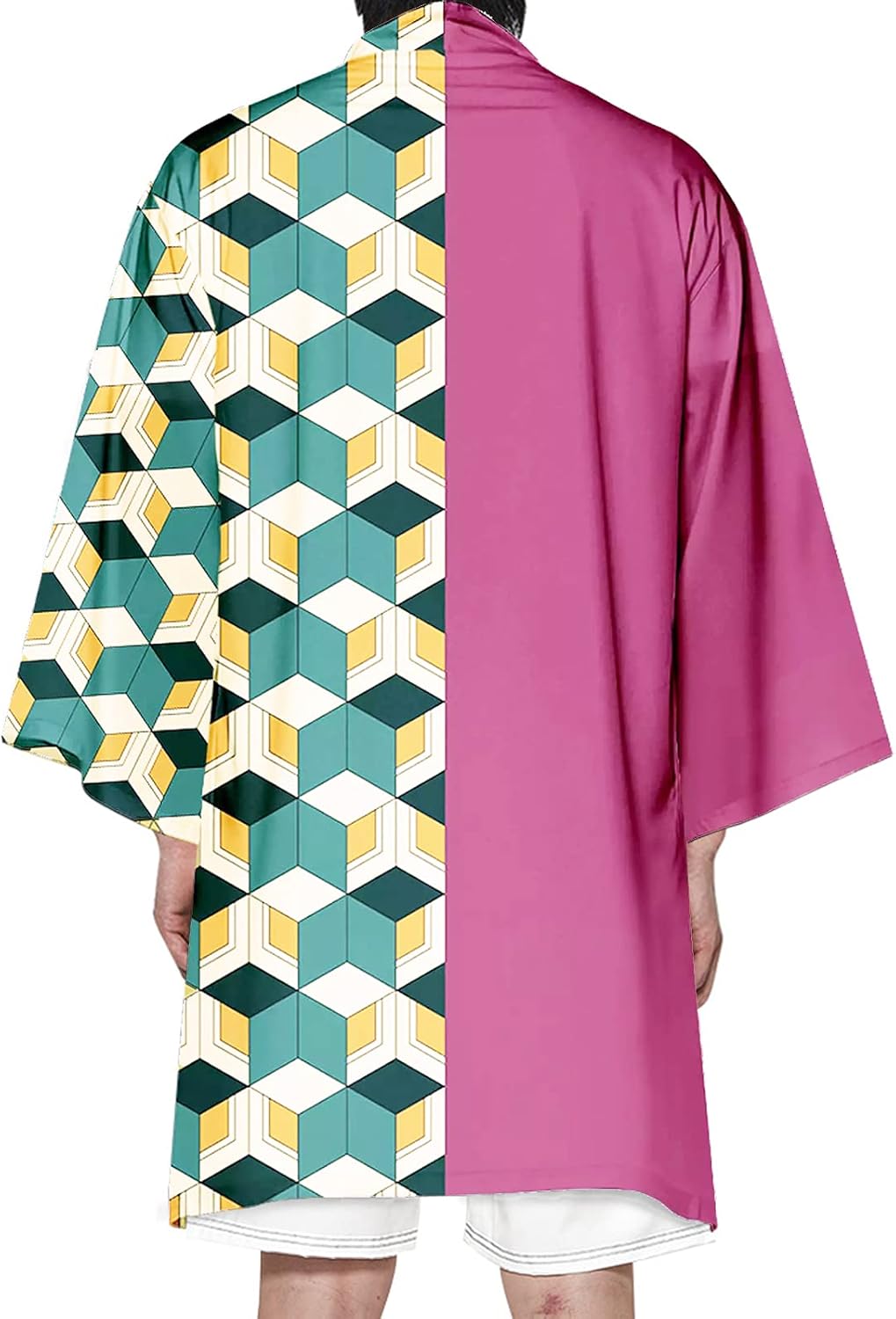 PartyCos Kamado Tanjirou Kimono with Earring Tomioka Giyuu Zenitsu Robes Cloak Halloween Cosplay Costume Anime Cardigan : Clothing, Shoes & Jewelry